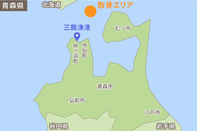 青森県三厩漁港、津軽海峡